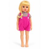 55 cm Konuşan Bebek – Sarı Saçlı, Pembe Elbiseli Büyük Boy Oyuncak Bebek