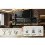 55 İnç 65 İnç 75 İnç Güvenlik Demirli Sabit Askı Aparatı 15 Cm En 70 Cm Boy Kalın Su Terazili Tüm Tv Lere Uyumlu