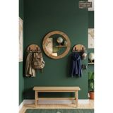 55 x 69 Antik Ahşap Dekoratif 3 Parça Portmanto Aynalı Askılık Set Oda Duvar Antre Hol Koridor Lavabo Makyaj Raflı Askılı Ayna