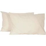 55 x 75 cm Büyük Boy Yastık Kılıfı Ranforce % 100 Pamuklu 2 Adet Fermuarlı - Krem - 55x75