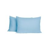 55 x 75 cm Büyük Boy Yastık Kılıfı Ranforce % 100 Pamuklu 2 Adet Fermuarlı - Mavi - 55x75