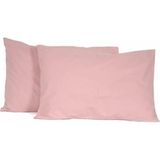 55 x 75 cm Büyük Boy Yastık Kılıfı Ranforce % 100 Pamuklu 2 Adet Fermuarlı - Pudra - 55x75