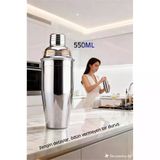 550 Ml Inox Shaker - Kokteyl Karıştırma Kabı Süzgeçli Bar Shaker Paslanmaz Çelik