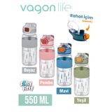 550 Ml Rahat İçim (Pipetsiz) Taşıma Kulplu Çocuk Su Matarası -Vgn3001ml550