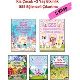 555 Eğlenceli Çıkartma Dizisi 5 Kitap Set, +3 Yaş Kız Çocuk Etkinlik Kitap Seti