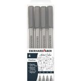 558104 - Pigment Fineliner Siyah Keçeli Kalem, Su Geçirmez Mürekkepli 4 Keçeli Kalem - Çok Renkli - Standart - Genel