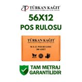 56X12 Termal Rulo - Yazarkasa Pos Rulosu 30 Paket 300 Adet