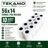 56X14 Termal Pos Yazarkasa Rulosu 10 Adet 1 Paket