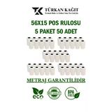 56X15 Pos Rulosu 5 Paket 50 Adet Termal Rulo - Yazarkasa Pos Rulosu - Pos Kağıdı