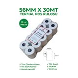 56x30 Termal Rulo Yazarkasa Pos Rulosu 10 Paket 100 Adet Tse Belgeli Bpa Free