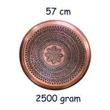 57 Cm El İşlemeli Otantik Desenli Kalın Urfa Bakır Tepsi - Bakır-Tps482