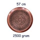 57 Cm El İşlemeli Otantik Desenli Kalın Urfa Bakır Tepsi - Bakır-Tps485