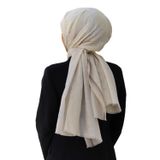 %57 İPEK%43 PAMUK MONOGRAM DESENLİ GÜMÜŞ RENKLİ 70X190 ŞAL