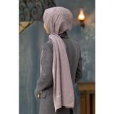%57 İPEK%43 PAMUK MONOGRAM DESENLİ VİZON RENKLİ 70X190 ŞAL