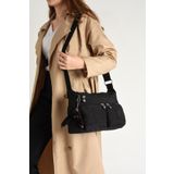 571 Collections Çanta Çapraz Askılı Ultra Hafif Çok Cepli Omuz Çantası Siyah (Model: ) 571-6R