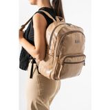 571 Collections Çanta Suni Deri Yıkama Sırt Çantası (Poliüretan) Bej Model:(571-14-16H)