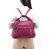 571 Collections Çanta Suni Deri Yumuşak Dokumalı Sırt Omuz Çantası Mor (Model: 571-11-13B)