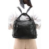 571 Collections Çanta Suni Deri Yumuşak Dokumalı Sırt Omuz Çantası Siyah (Model: 571-11-13B)