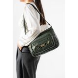 571 Collections Çanta Yıkama Deri Çapraz Askılı Omuz Çantası Poliüretan Deri Haki Model:(571-14-16F) - Yükselik 22 cm - En 11,5 cm - Genişlik 31 cm