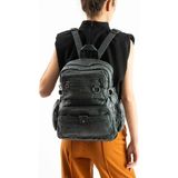 571 Collections Çanta Yıkanmış Deri Sırt Çantası (Poliüretan) Mavi Model:(571-14-11G)