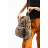 571 Collections Çanta Yıkanmış Deri Sırt Çantası (Poliüretan) Vizon Model:(571-14-11G)