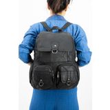 571 Collections Çanta Yıkanmış Deri Sırt Çantası Siyah (Model: ) 571-11-11E