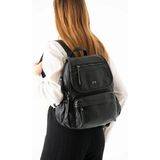 571 Collections Çanta Yıkanmış Deri Sırt Çantası Siyah Model: (571-14-11M)