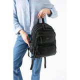 571 Collections Çanta Yıkanmış Deri Sırt Çantası Siyah Model: (571-14-11U)