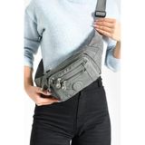 571 Collections Çok Cepli Bel Çantası Unisex Gri (Model: 571-7F)