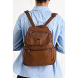 571 Collections Yıkanmış Deri Sırt Çantası Taba (Model: 571-9-11A)
