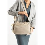 571 Collections Yumuşak Dokulu Ultra Hafif, Esnek ve Su Geçirmez Polyamid Kumaş Omuz ve Kol Çantası Bej Model: (571-13-14G)