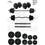 58 Kg Z-Barlı MEGASET Halter Seti Ve Dambıl Seti , Ağırlık Seti , Fitness Seti