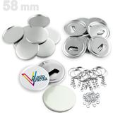 58 mm Buton Anahtarlık Açacak ( Sarf ) VG58BANS - 1000 Adet - Gümüş