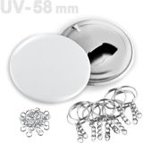 58 mm Uv Baskıya Uygun Buton Şişe Açacağı Anahtarlık VG58UVAN - 1000 Adet - Gümüş - Beyaz