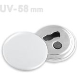 58 mm Uv Baskıya Uygun Buton Şişe Açacağı VG58UVBAM - 100 Adet - Gümüş - Beyaz