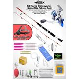 58 Parça Spin, Tekne, Kıyı Olta Takımı Seti - 180Cm Krm 100-200G - 50'Lik Makine