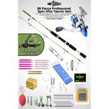 58 Parça Spin, Tekne, Kıyı Olta Takımı Seti - 180Cm Yşl 100-200G - 50'Lik Makine