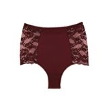 589 Jarse Kumaş Dantelli Şort Külot-bordo