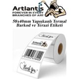 58X40 mm Barkod Etiketi Yapışkanlı 1 Adet Termal Barkot ve Terazi Etiketi 500 lü Barkod Yazıcılarına Uyumludur