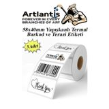 58X40 mm Barkod Etiketi Yapışkanlı 3 Adet Termal Barkot ve Terazi Etiketi 500 lü Barkod Yazıcılarına Uyumlu