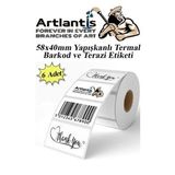 58X40 mm Barkod Etiketi Yapışkanlı 6 Adet Termal Barkot ve Terazi Etiketi 500 lü Barkod Yazıcılarına Uyumlu