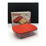 59854 Borcam Fırın Tepsisi 21x16 Cm Plastik Kapaklı