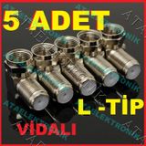 5ad 5 Adet F L Tip Vidalı Uydu Cihazları İçin Hızlı L Tip F Konnektör Kablo Ucu Rg6 Uydu Sistemi
