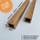 5CMX5CMX280CM Mdf Ahşap Seperatör Paravan Ayrıcı Bölme Porfili (4 Adet) - 5x5x280cm - Atlantik Çam