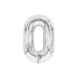 5DM 0 Rakam Folyo Gümüş Balon Küçük 35 cm