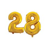 5DM 28 Yaş Sayı Folyo Balon, Altın, 90 cm, 2 Adet