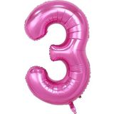 5DM 3 Rakam Folyo Balon Pembe 90cm (40INCH) 1 Adet