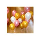 5DM 30 Adet 12 Inç Metalik Parti Balonu Metalik Gold - Beyaz - Pembe