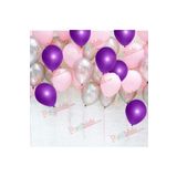 5DM 30 Adet Metalik Sedefli Mor-pembe-gümüş Gri Karışık Balon Helyum