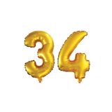 5DM 34 Yaş Sayı Folyo Balon, Altın, 90 cm | 3 ve 4 rakamından oluşan 1 set